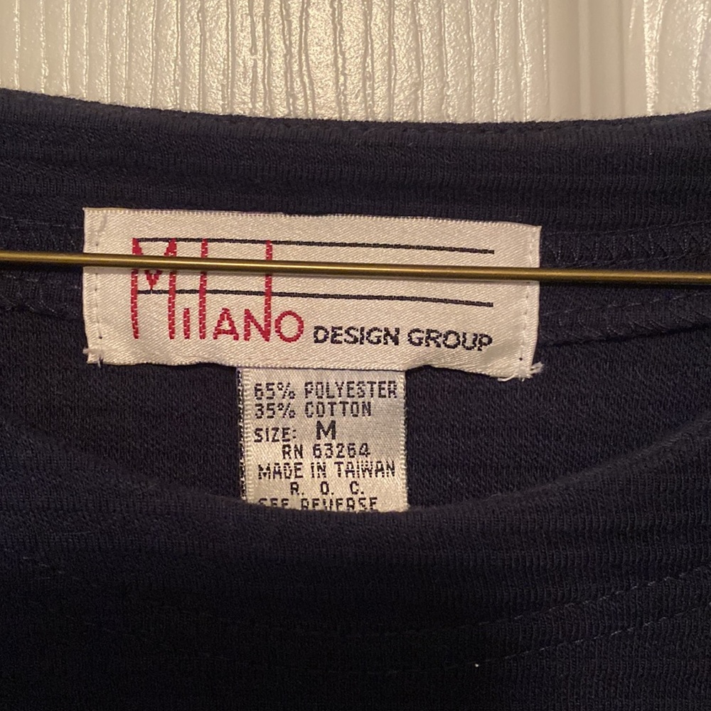 Milano Navy Ribbed Top - Picture 2 of 4